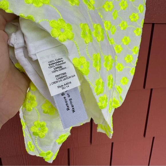 J. Crew Chartreuse Embroidered Floral Tank - Picture 2 of 3